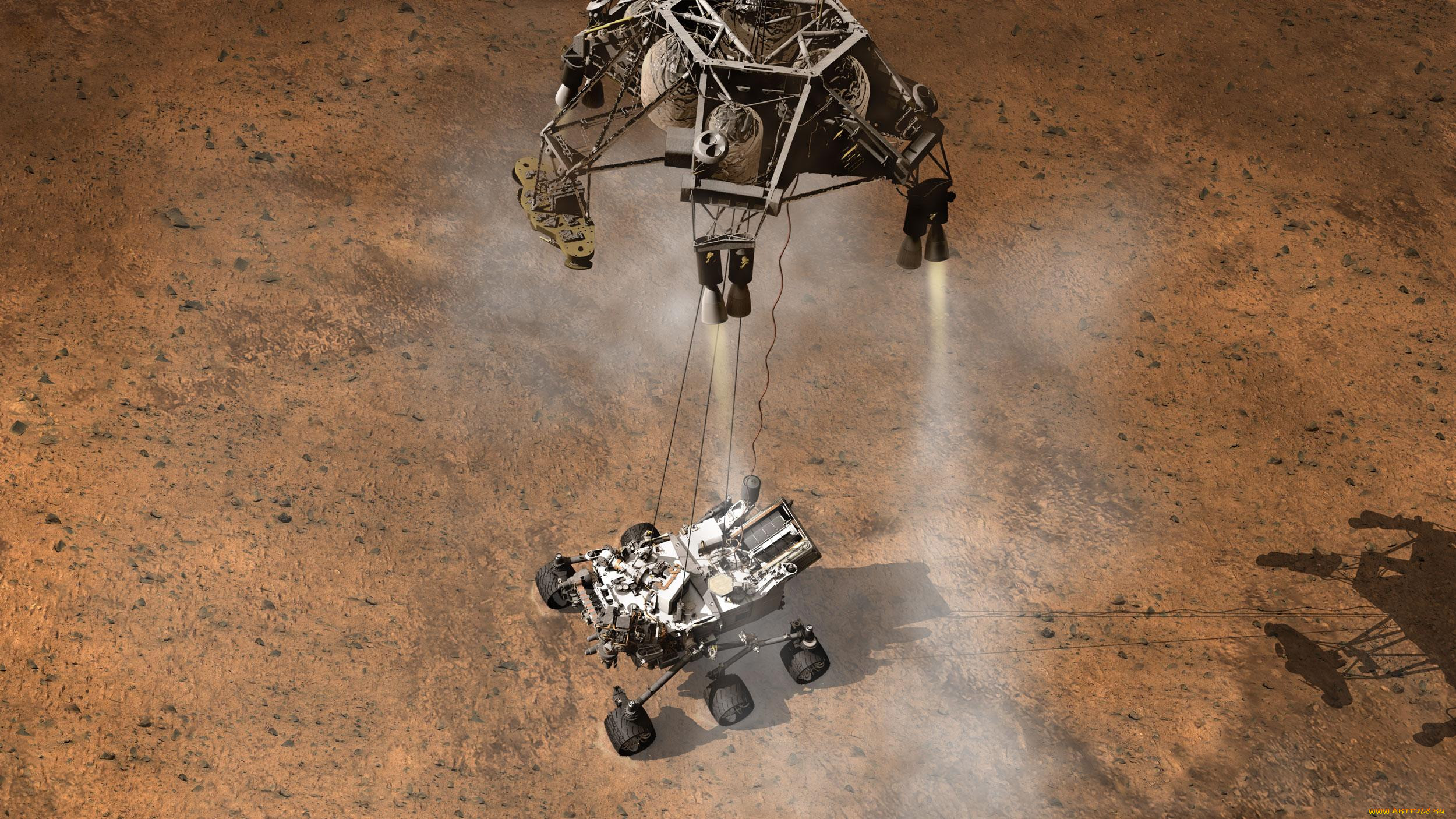 curiosity touching down,  artist`s concept, ,  ,   , , , , 